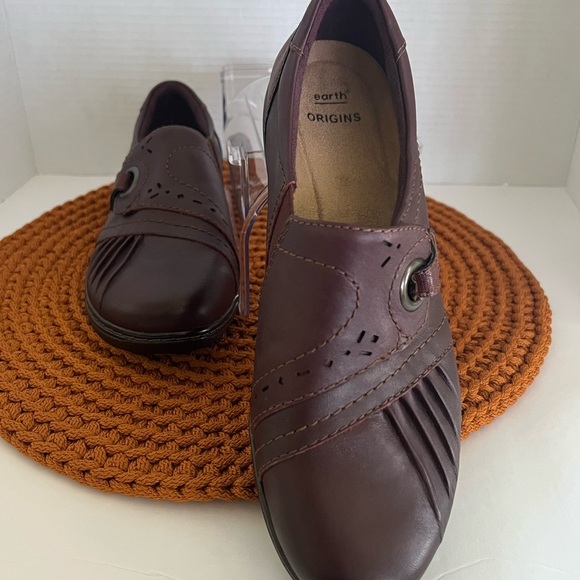 Earth Origins Glendale Gabrielle Womens Burgundy Leather Loafer Flats Shoes - Picture 7 of 7